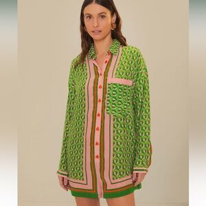 NWT: FARM Rio mixed cashew romper. Size L.